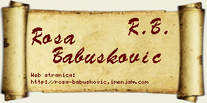 Rosa Babušković vizit kartica